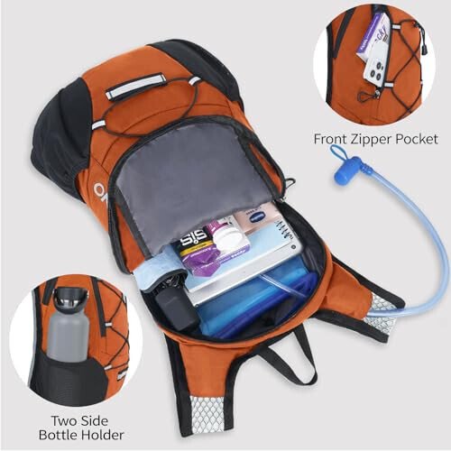 Lightweight Hydration Backpack, Running Backpack with 2L Water Bladder, Hydro Water Daypack for Cycling Hiking Rave for Men Women - 3