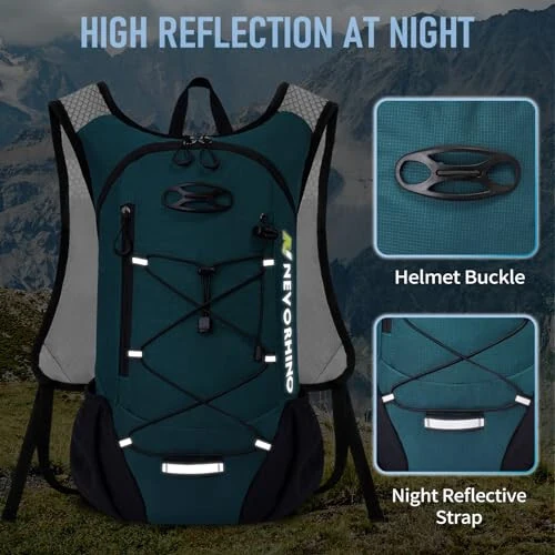 Lightweight Hydration Backpack, Running Backpack with 2L Water Bladder, Hydro Water Daypack for Cycling Hiking Rave for Men Women - 5
