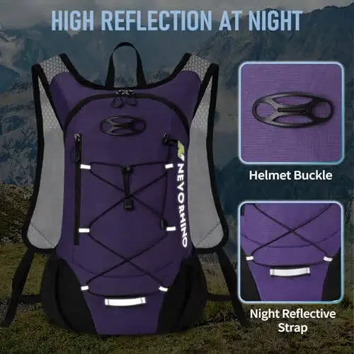 Lightweight Hydration Backpack, Running Backpack with 2L Water Bladder, Hydro Water Daypack for Cycling Hiking Rave for Men Women - 4