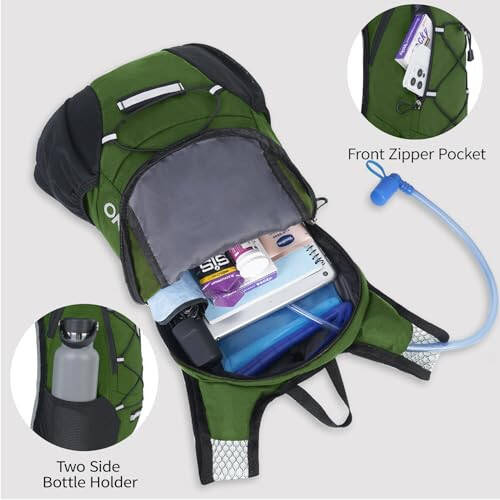 Lightweight Hydration Backpack, Running Backpack with 2L Water Bladder, Hydro Water Daypack for Cycling Hiking Rave for Men Women - 2