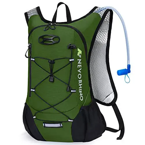 Lightweight Hydration Backpack, Running Backpack with 2L Water Bladder, Hydro Water Daypack for Cycling Hiking Rave for Men Women - 1