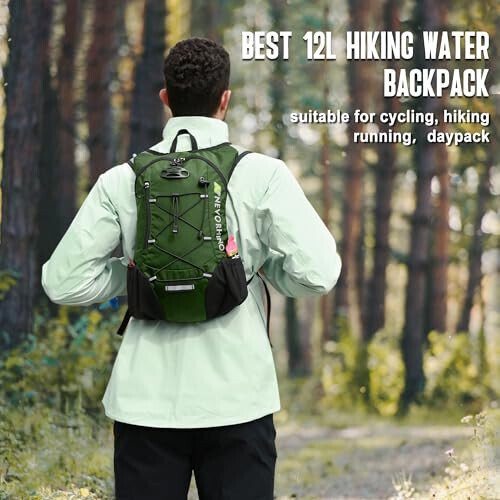 Lightweight Hydration Backpack, Running Backpack with 2L Water Bladder, Hydro Water Daypack for Cycling Hiking Rave for Men Women - 5