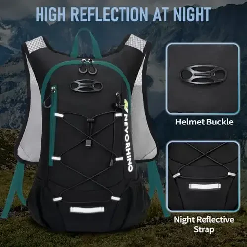 Lightweight Hydration Backpack, Running Backpack with 2L Water Bladder, Hydro Water Daypack for Cycling Hiking Rave for Men Women - 6