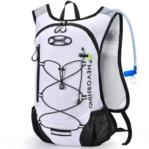 Lightweight Hydration Backpack, Running Backpack with 2L Water Bladder, Hydro Water Daypack for Cycling Hiking Rave for Men Women 