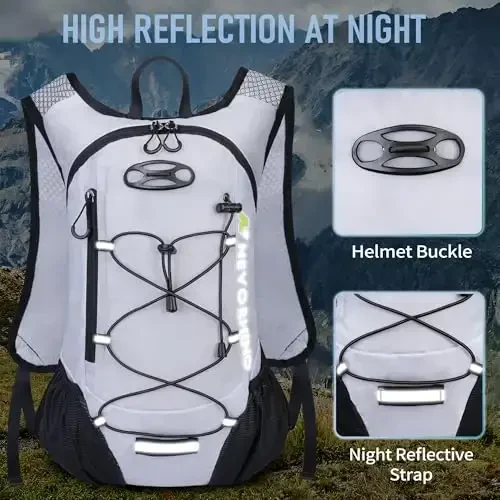 Lightweight Hydration Backpack, Running Backpack with 2L Water Bladder, Hydro Water Daypack for Cycling Hiking Rave for Men Women - 6