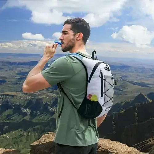 Lightweight Hydration Backpack, Running Backpack with 2L Water Bladder, Hydro Water Daypack for Cycling Hiking Rave for Men Women - 7