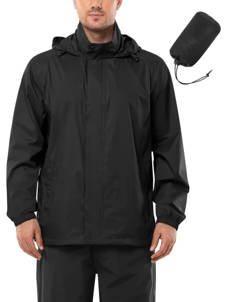 Lightweight raincoat, waterproof, packable, hooded, outdoor windbreaker. - Modazone (1)