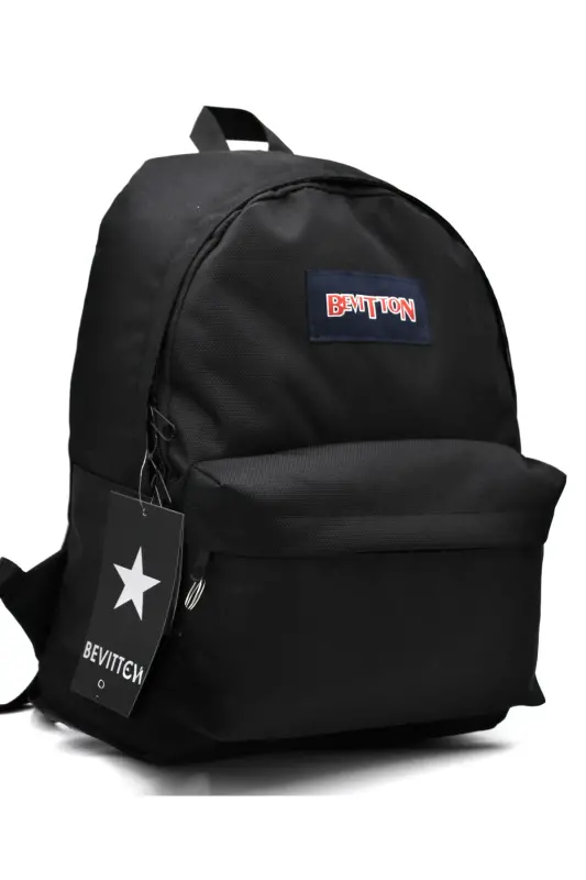 Lightweight Water-Resistant Black Unisex Backpack 360 - 2