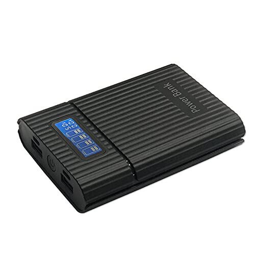 LIJIANI Battery Charger Case, Portable DIY Power Bank Box with LCD Display 2 USB Output, Micro and Type c Input, Smart Charger for 3.7v Li-ion Rechargeable Battery (Battery Not Included) - 4