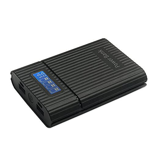 LIJIANI Battery Charger Case, Portable DIY Power Bank Box with LCD Display 2 USB Output, Micro and Type c Input, Smart Charger for 3.7v Li-ion Rechargeable Battery (Battery Not Included) - 4