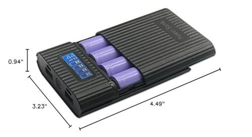 LIJIANI Battery Charger Case, Portable DIY Power Bank Box with LCD Display 2 USB Output, Micro and Type c Input, Smart Charger for 3.7v Li-ion Rechargeable Battery (Battery Not Included) - 1