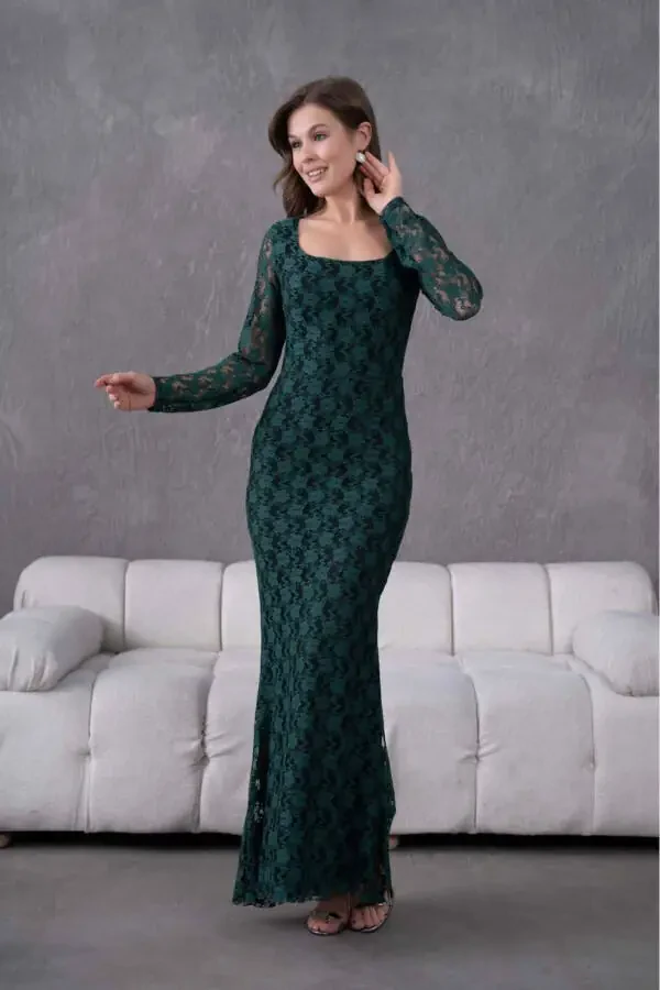 Likrali Dantelli Kechki Libos - 5