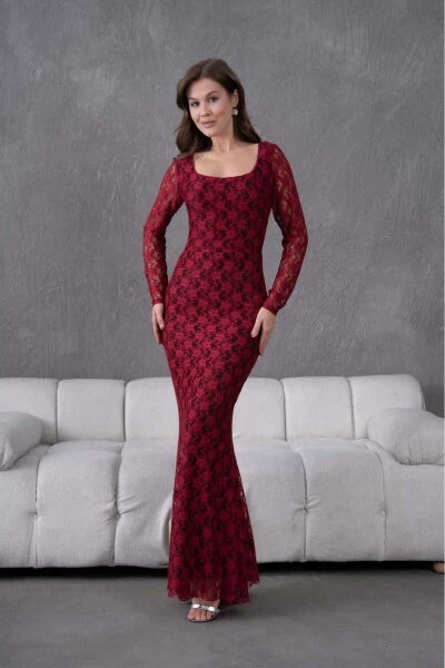 Likrali Dantelli Kechki Libos - 5