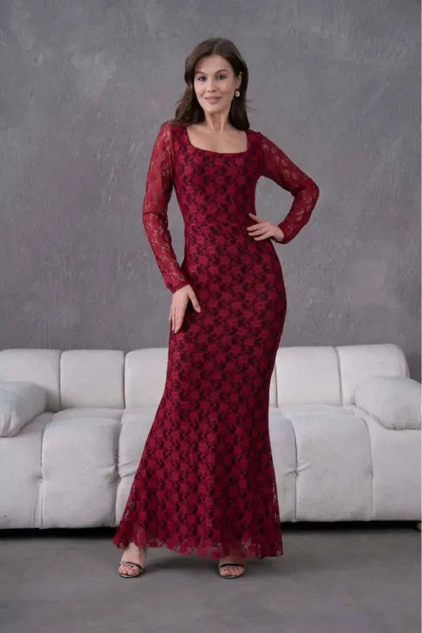 Likrali Dantelli Kechki Libos - 6