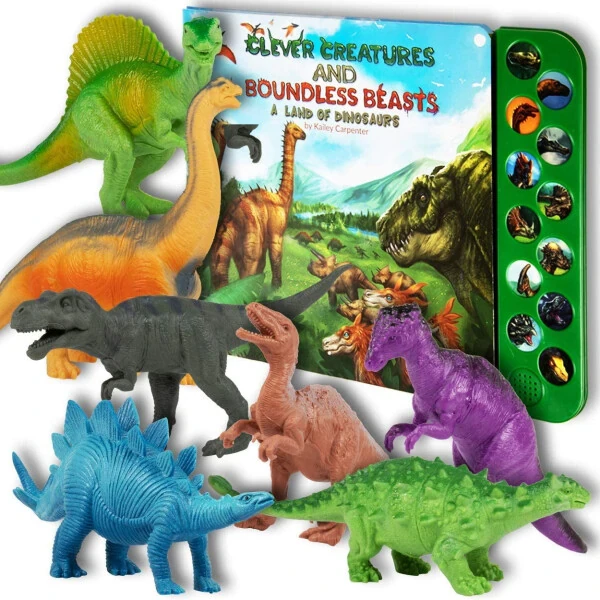 LI'L-GEN Kids Dinosaur Interactive Sound Book, Multicolor - 7