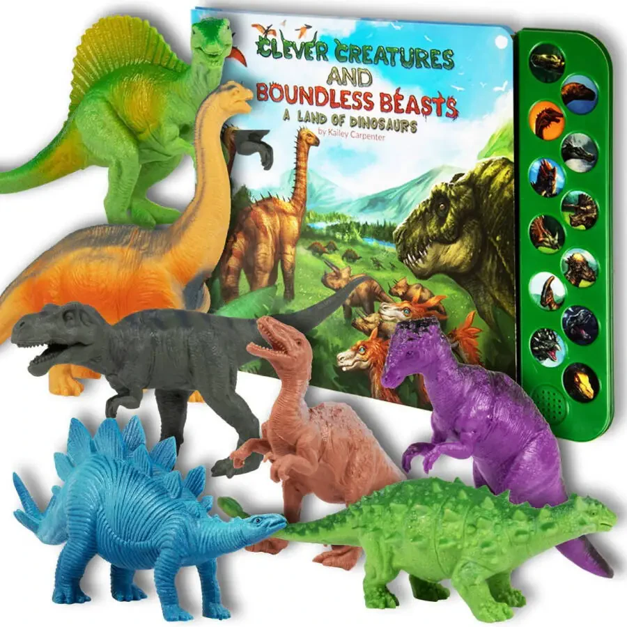 LI'L-GEN Kids Dinosaur Interactive Sound Book, Multicolor - 7