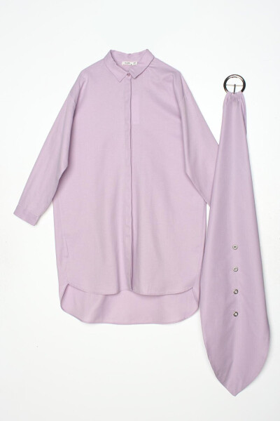 Lila Belted Relaxed Fit Shirt Tunic - 15