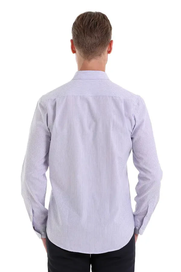 Lila Ç. Comfort Fit Chiziqli Paxta Slim Yoqa Uzun - 6