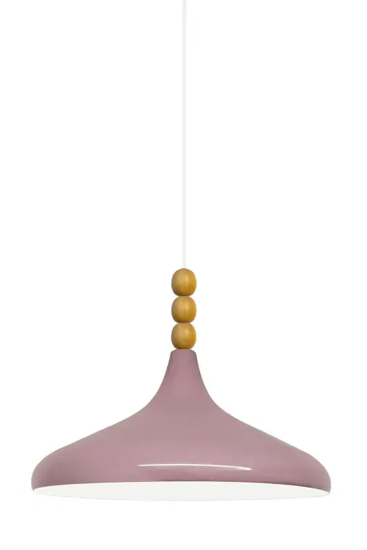 Lila Champion Wooden Beaded Single Chandelier Pendant Living Room Kitchen Boutique Lamp-Purple - 6
