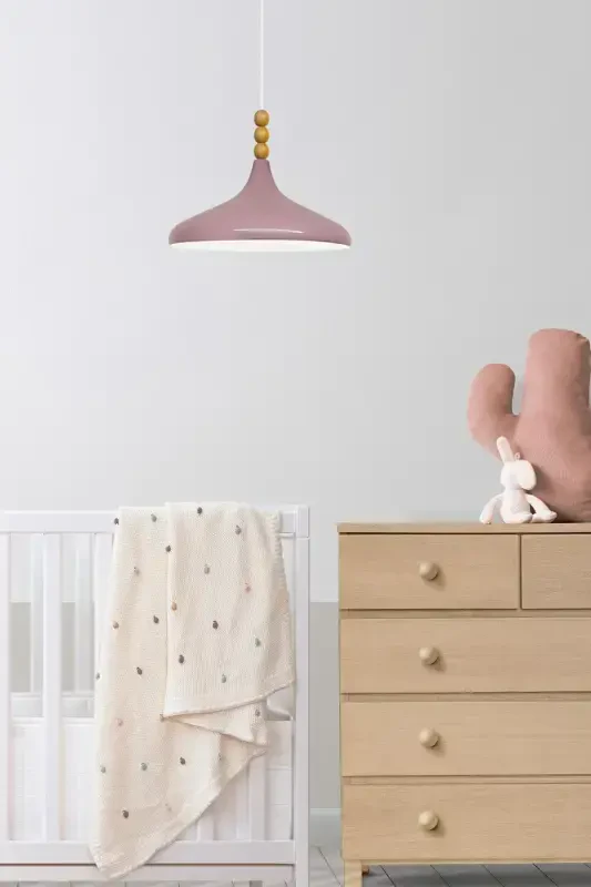 Lila Champion Yog'och Boncukli Yagona Avize Osma Salon Oshxona Butik Chiroq-Lila - 4