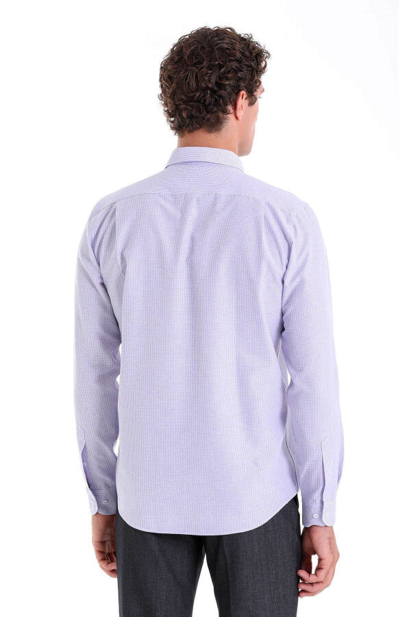 Lila Comfort Fit Striped Cotton Slim Collar Long Ko - 6