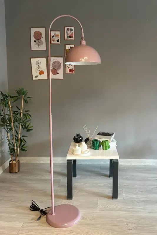 Lila Floor Lamp Adjustable Head Modern Decorative Metal Living Room Study Room Floor Lamp-Lilac - 1