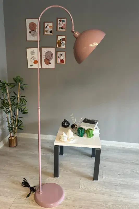 Lila Floor Lamp Adjustable Head Modern Decorative Metal Living Room Study Room Floor Lamp-Lilac - 6