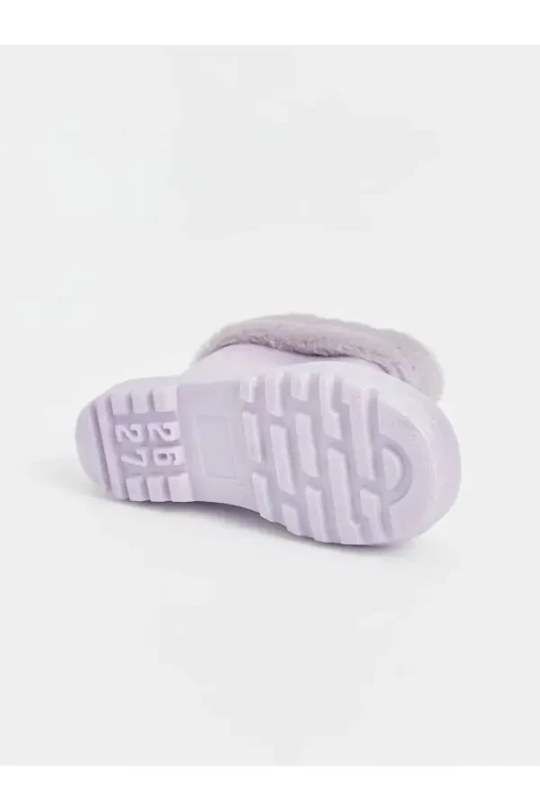 Lila fur detailed girls' boots - 3