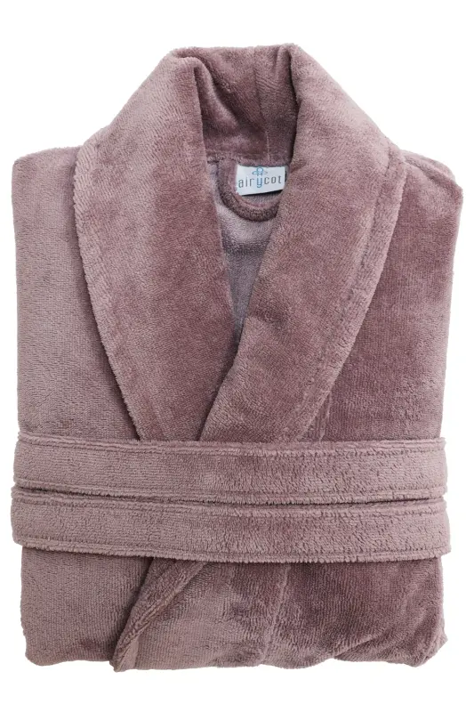 Lila Kadın/Erkek Unısex Şalyaka Bornoz Tek Parça-lila - 1