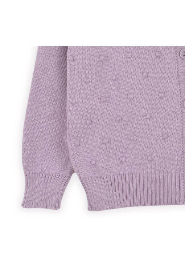 Lila Knit Baby Girl Cardigan with Pompoms - 2