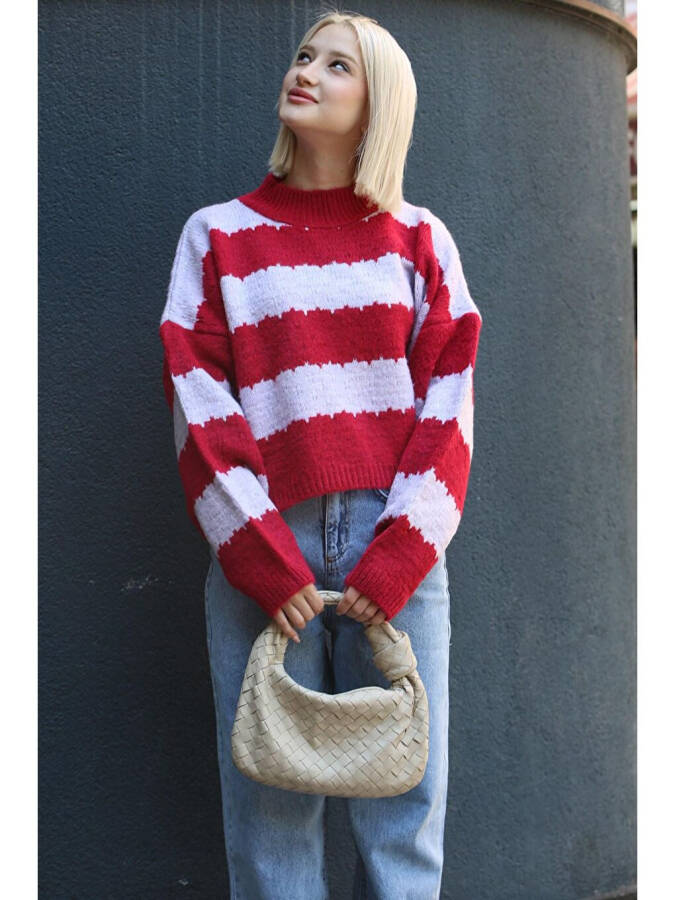 Lila Patterned Oversize Sweater MG1205 - 10