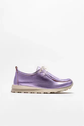 Lilac Leather Women's Casual Shoe - 1