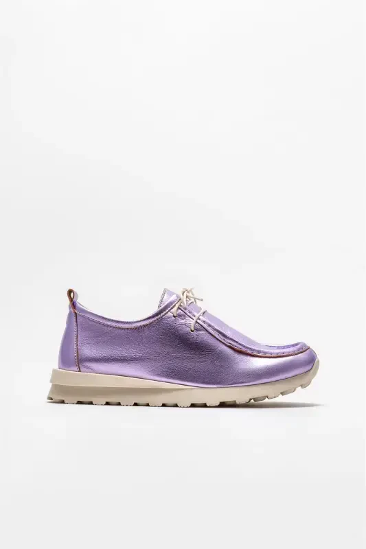 Lilac Leather Women's Casual Shoe - 1