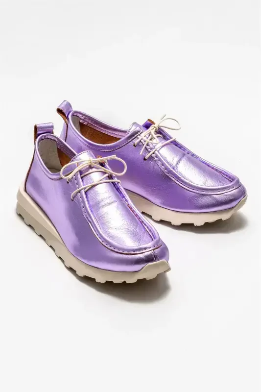 Lilac Leather Women's Casual Shoe - 2