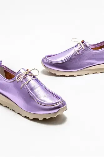 Lilac Leather Women's Casual Shoe - 3