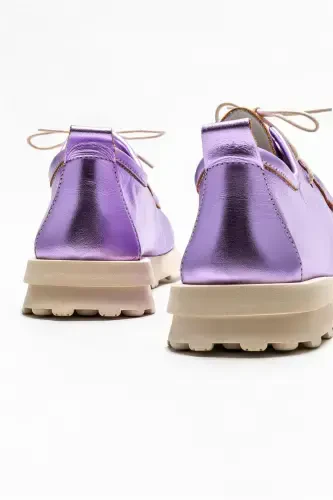 Lilac Leather Women's Casual Shoe - 4