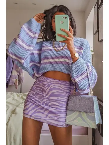 Lilac Sweater Mg1244-Lilac - 3