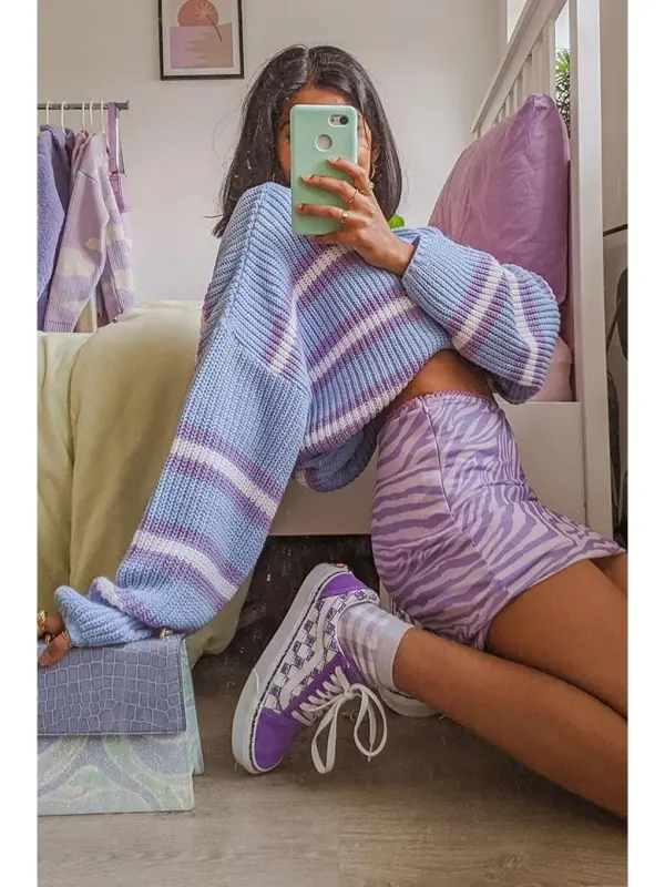 Lilac Sweater Mg1244-Lilac - 5