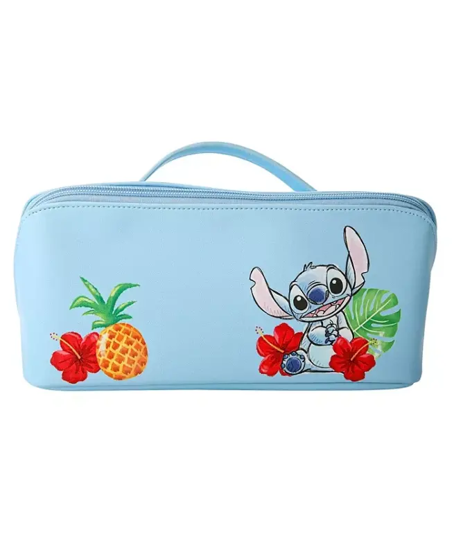 Lilo and Stitch Quilted Travel Cosmetic Bag-Blue - DISNEY