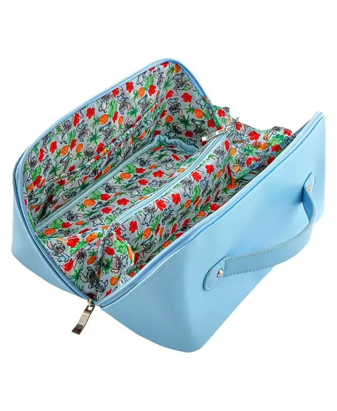 Lilo and Stitch Quilted Travel Cosmetic Bag-Blue - 3