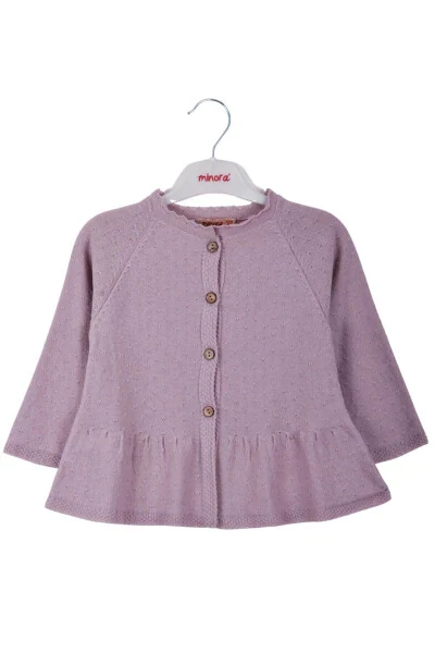 Лиловый трикотажный кардиган с складками - MINORA