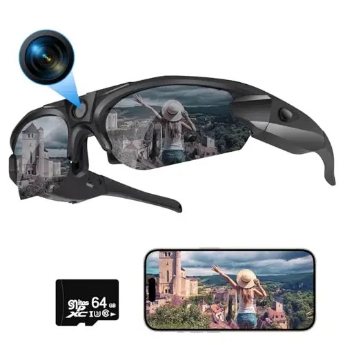 Li&Lu Sport Camera with WiFi, Ochiq sport turlari uchun kamera ko'zoynaklari iOS&Android ni qo'llab-quvvatlaydi (64GB TF karta ichida) - LI&LU