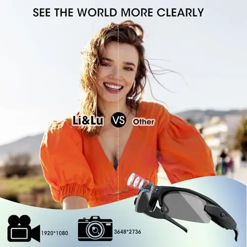 Li&Lu Sport Camera with WiFi, Ochiq sport turlari uchun kamera ko'zoynaklari iOS&Android ni qo'llab-quvvatlaydi (64GB TF karta ichida) - LI&LU (1)