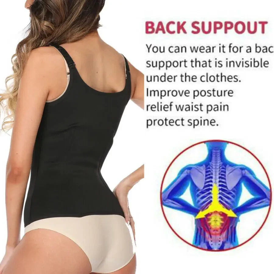 Lilvigor Waist Trainer Corset Vest for Weight Loss Sport Body Shaper Workout Underbust Cincher Steel Boned Tummy Tank - 4