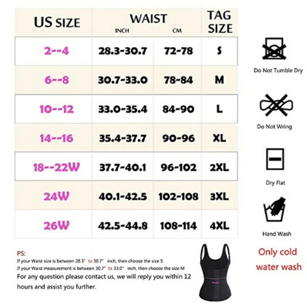 Lilvigor Waist Trainer Corset Vest for Weight Loss Sport Body Shaper Workout Underbust Cincher Steel Boned Tummy Tank - 5