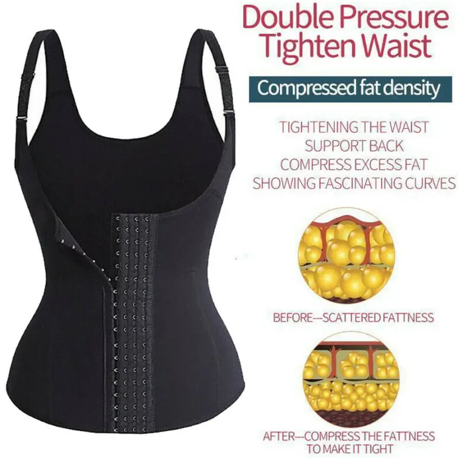 Lilvigor Waist Trainer Corset Vest for Weight Loss Sport Body Shaper Workout Underbust Cincher Steel Boned Tummy Tank - 6