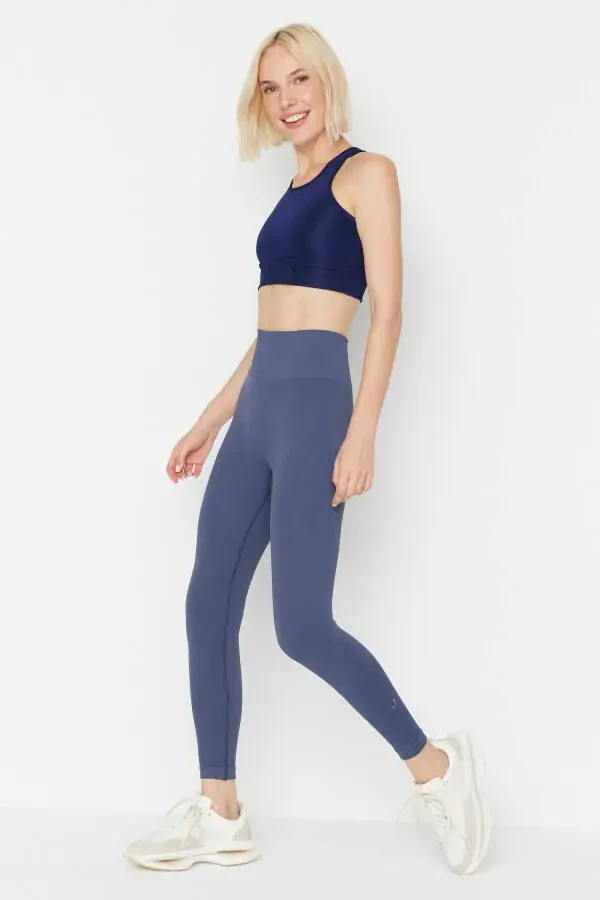 Lily - Blue High-Waisted Shaping Tights - 12