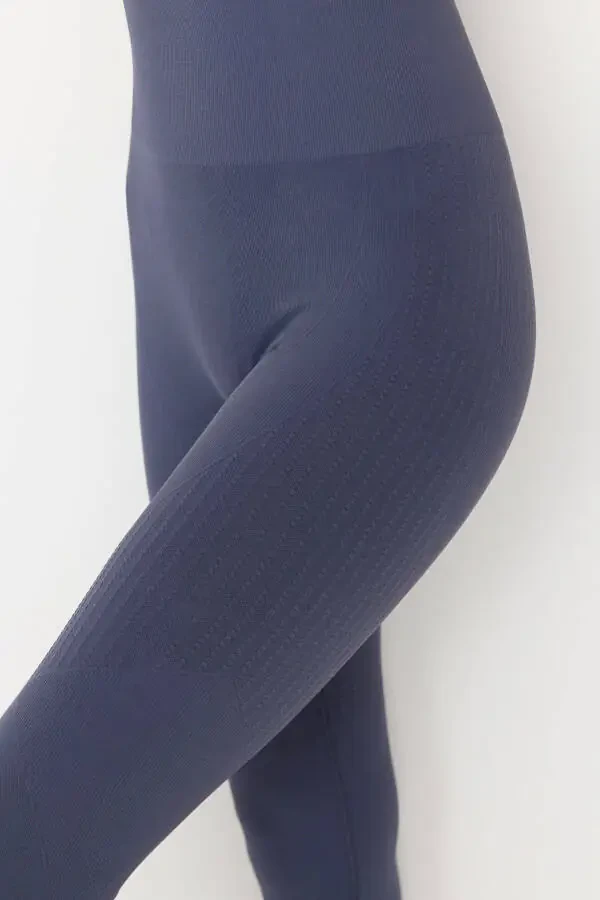 Lily - Blue High-Waisted Shaping Tights - 9
