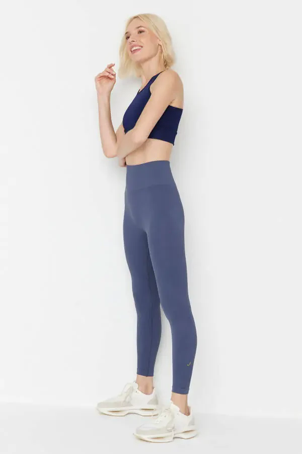 Lily - Blue High-Waisted Shaping Tights - 3