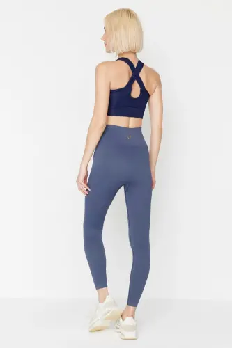Lily - Blue High-Waisted Shaping Tights - 5